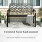 Alpha Joy Outdoor Bench 2-Person Metal Patio Garden Bench for Lawn, Park, Geometric