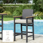 Sophia & William Patio Outdoor Bar Set HDPE Height Stools & Table Bistro Set Cushioned Wicker Chair Furniture Set