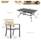 Sophia&William 7Pcs Patio Dining Set Outdoor Metal Stackable Chairs with Wicker Rattan Backrest & 60inch Rectangular Table Furniture Sets for 6