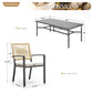 Sophia&William 9Pcs Patio Outdoor Dining Set Patio Metal Stackable Chairs with Wicker Rattan Backreat & Rectangular Table Furniture Sets for 8
