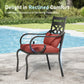 Sophia & William 9 Piece Outdoor Patio Dining Set 60  Square Table and Metal Cushioned Chairs Furniture Set for 8, Beige