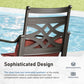 Sophia & William 9 Piece Outdoor Patio Dining Set 60  Square Table and Metal Cushioned Chairs Furniture Set for 8, Beige