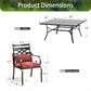 Sophia & William 9 Piece Outdoor Patio Dining Set 60  Square Table and Metal Cushioned Chairs Furniture Set for 8, Beige