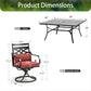 Sophia & William 7 Piece Outdoor Patio Dining Set 60  Rectangular Table and Metal Cushioned Chairs Furniture Set for 8, Red
