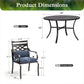 Sophia&William 7Pcs Outdoor Patio Dining Set for 6 Metal Cushioned Chairs and 54  Round Table Set with Cushion, Blue