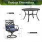 Sophia&William 7Pcs Outdoor Patio Dining Set for 6 Metal Swivel Chairs and 54  Round Table Set with Blue Cushion