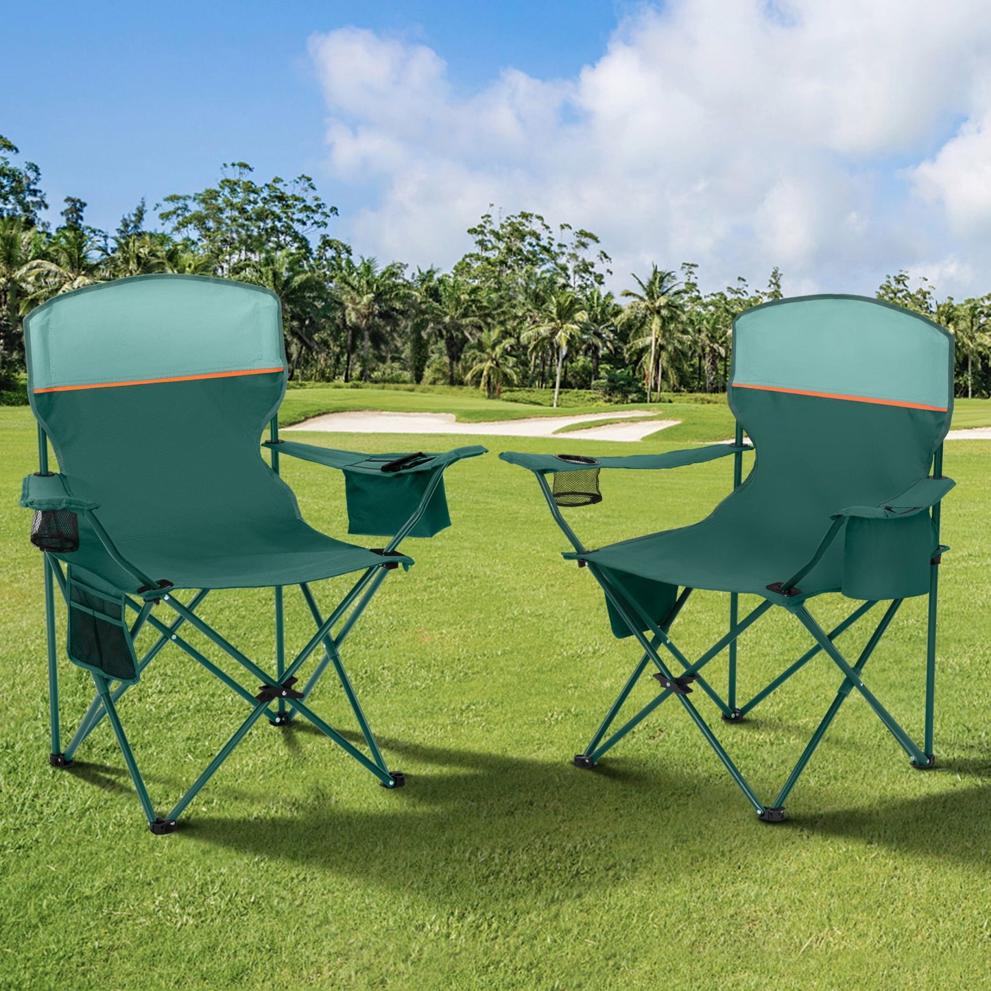 Sophia & William Foldable Canopy Chair Portable Camping Lounge Chair Outdoor Sunshade Canopy Chair with Cup Holder, Light Blue