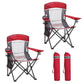 Sophia & William 2 Pack Oversized Camping Chair Portable Mesh Folding Chair with Cup Holder Supports Up to 450Lbs for Outdoor, Fishing, Beach, Backyard， Black