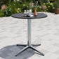 Sophia & William 30" Round Metal Outdoor Bistro Table Dining Table with Smooth Black Tabletop Stainless Steel X-Shaped Pedestal