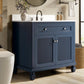 Sophia & William 36" Bathroom Vanity with 7.1" Deep Sink Freestanding Wood Bathroom Cabinet Vanity with 2 Doors, Midnight Blue