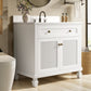 Sophia & William 36" Bathroom Vanity with 7.1" Deep Sink Freestanding Wood Bathroom Cabinet Vanity with 2 Doors, White