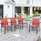 Sophia & William 4-Piece Textilene Outdoor Patio Dining Chair Set Metal Armchairs for Patio,Backyard,Red