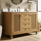 Sophia & William 48" Bathroom Vanity with Sink Freestanding Wood Bathroom Cabinet Vanity with 2 Doors of Adjustable Shlves, 1 Tip-out Drawers, 2 Pull-out Drawers and 1 Elevated Drawer, Light Oak