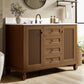 Sophia & William 48" Bathroom Vanity with Sink Freestanding Wood Bathroom Cabinet Vanity with 2 Doors of Adjustable Shlves, 1 Tip-out Drawers, 2 Pull-out Drawers and 1 Elevated Drawer, Hickory