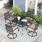 Sophia & William 5-Piece Steel Outdoor Patio Dining Set with Square Metal Table and Swivel Chairs Furniture Set for 4