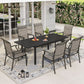Sophia & William 7 Pieces Metal Patio Dining Set for 6 Outdoor Textilene Chairs Table Set