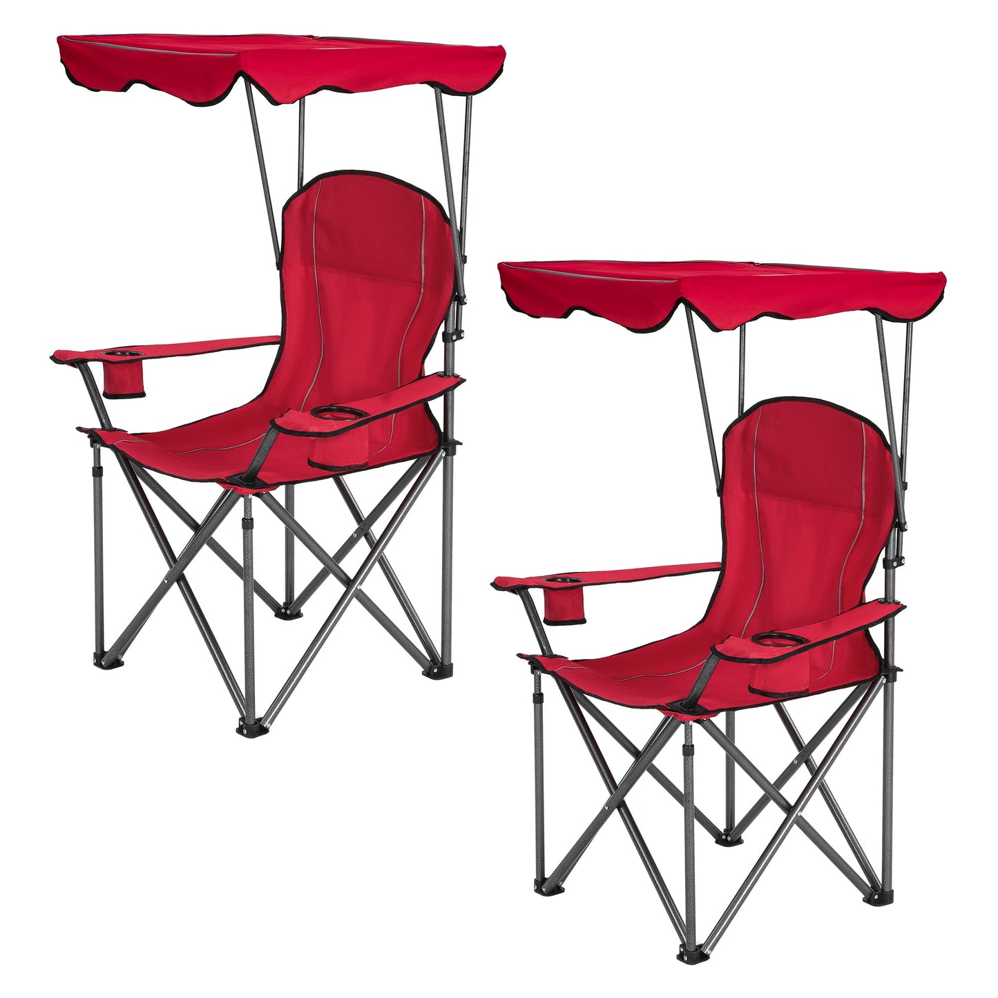 Sophia & William Foldable Canopy Chair Portable Camping Lounge Chair Outdoor Sunshade Canopy Chair with Cup Holder, 2 Pack, Light Blue