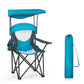 Sophia & William Foldable Canopy Chair Portable Camping Lounge Chair Outdoor Sunshade Canopy Chair with Cup Holder,2 Pack, Blue