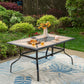 Sophia & William Outdoor Metal Rectangular Dining Table for 6 Chairs