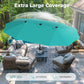 Alpha Joy 15ft Outdoor Patio Umbrella Extra-Large Double-Sided Garden Umbrella with Crank Handle and Base - Turquoise