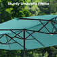 Alpha Joy 13x6.5ft Double-Sided Extra Large Outdoor Patio Market Rectangle Umbrella with Crank Handle, Turquoise