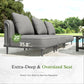 Sophia & William 11-Piece Modular Patio Furniture Set 10-Seat Low-Profile Sofa with Extra Thick Cushions, Nesting Tables & Side Table, Grey