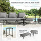 Sophia & William 11-Piece Modular Patio Furniture Set 10-Seat Low-Profile Sofa with Extra Thick Cushions, Nesting Tables & Side Table, Grey