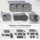 Sophia & William 11-Piece Modular Patio Furniture Set 10-Seat Low-Profile Sofa with Extra Thick Cushions, Nesting Tables & Side Table, Grey