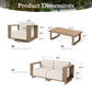 Sophia & William 5 Pieces Wicker Patio Furniture Set 4-Seat Outdoor Cushioned Conversation Set with 2Pcs Swivel Chairs, Yellow-Brown & Beige