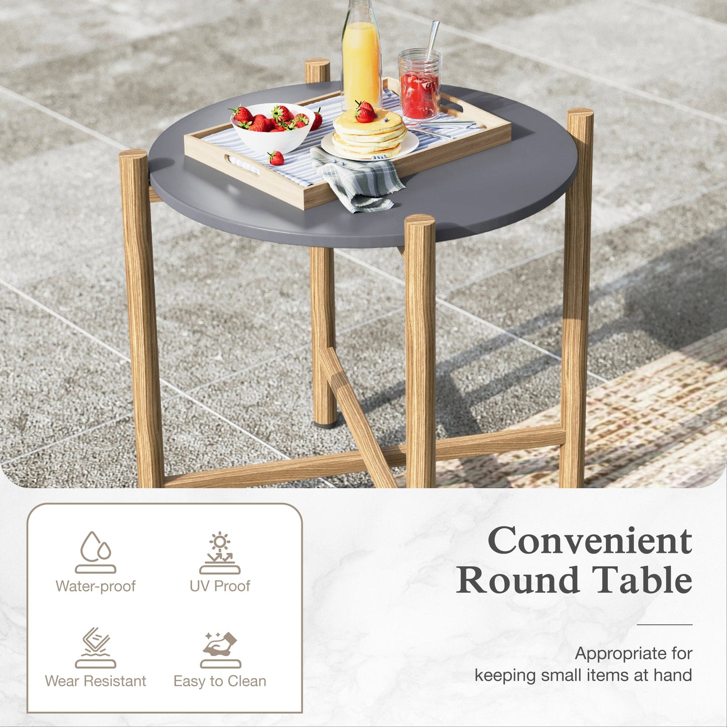 Sophia & William 6 Pieces Rope Weaving Metal Patio Furniture Set 6-Seat Outdoor Cushioned Conversation Set with Coffee Table, Gray