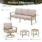 Sophia & William 5 Seat Patio Outdoor Furniture Set Wooden-like Conversation Set with Swivel Chairs & Coffee Table, Beige