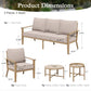 Sophia & William 5 Seat Patio Outdoor Furniture Set Wooden-like Conversation Set with Chairs & Coffee Table, Beige
