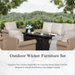 Sophia & William 4 Pieces Wicker Patio Furniture Set 5-Seat Outdoor Cushioned Conversation Set with Coffe Table, Beige