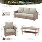 Sophia & William 4 Pieces Wicker Patio Furniture Set 5-Seat Outdoor Cushioned Conversation Set with Coffe Table, Beige