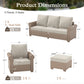 Sophia & William 5 Pieces Wicker Patio Furniture Set 7-Seat Outdoor Conversation Set with Cushions, Beige