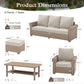 Sophia & William 6 Pieces Wicker Patio Furniture Set 7-Seat Outdoor Cushioned Conversation Set with Coffe Table, Beige