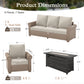 Sophia & William 6 Pieces Wicker Patio Furniture Set 7-Seat Outdoor Cushioned Conversation Set with Fire Pit Table, Beige