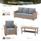 Sophia & William 4 Pieces Wicker Patio Furniture Set 5-Seat Outdoor Conversation Set with Cushions, Gray