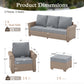 Sophia & William 5 Pieces Wicker Patio Furniture Set 7-Seat Outdoor Conversation Set with Cushions, Gray