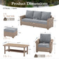 Sophia & William 6 Pieces Wicker Patio Furniture Set 7-Seat Outdoor Cushioned Conversation Set with Coffe Table, Gray