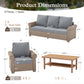 Sophia & William 6 Pieces Wicker Patio Furniture Set 7-Seat Outdoor Cushioned Conversation Set with Coffe Table, Gray