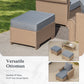 Sophia & William 5 Pieces Wicker Patio Furniture Set 7-Seat Outdoor Conversation Set with Cushions, Gray