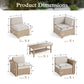 Sophia & William 8 Pieces Wicker Patio Furniture Set 7-Seat Outdoor Conversation Set with Coffee Table, Beige