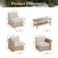 Sophia & William 5 Pieces Wicker Patio Furniture Set 4-Seat Outdoor Conversation Set with Coffee Table, Beige