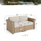 Sophia & William 2 Pieces Wicker Outdoor Patio Sofa Conversation Set with Beige Cushions and Steel Frame