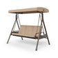 3-Seat Outdoor Converting Canopy Swing Glider Patio Hammock with Side Table - Beige