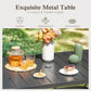Alpha Joy Outdoor Patio Dining Set with Rectangular Metal Table & Textilene Chairs for 6, Blue