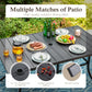 Alpha Joy Outdoor Patio Dining Set with Rectangular Metal Table & Textilene Chairs for 6, Blue