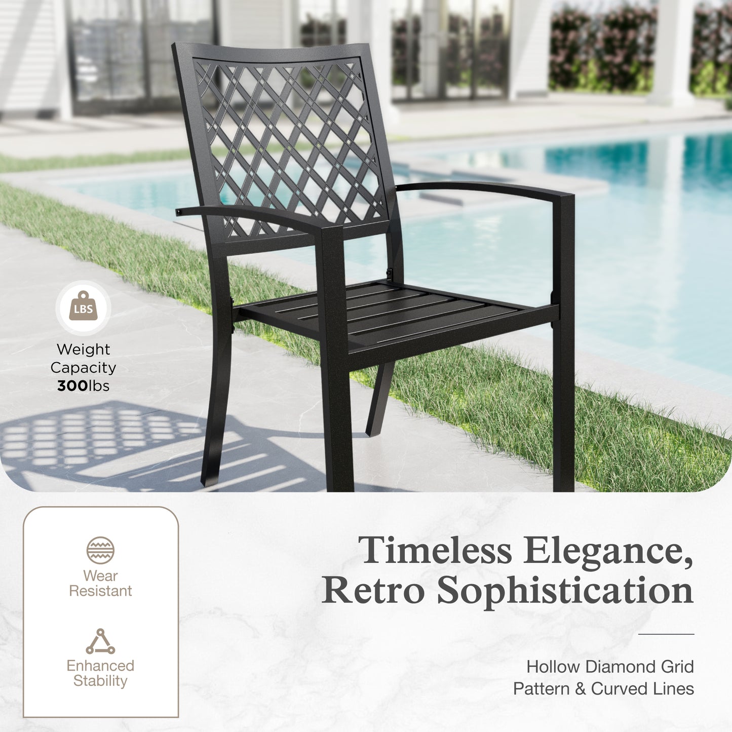 Sophia & William 9 Piece Patio Dining Set Outdoor Metal Table and Chairs Set Outside Furniture Set for 8