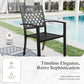 Sophia & William 7 Piece Outdoor Patio Dining Sets Metal 54inch Round Table and Stackable Stackable Chairs Set for 6